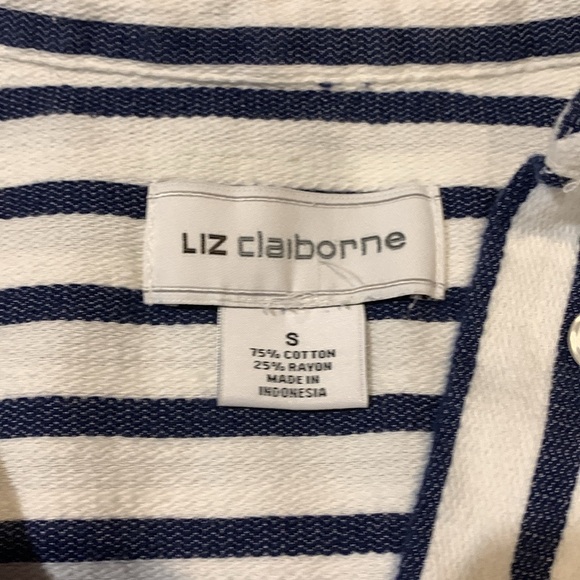 Liz Claiborne Striped High Low Tunic Long Sleeve - Picture 3 of 9